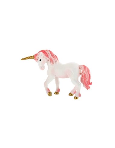 FIGURA UNICORNIO ROSA DORADO