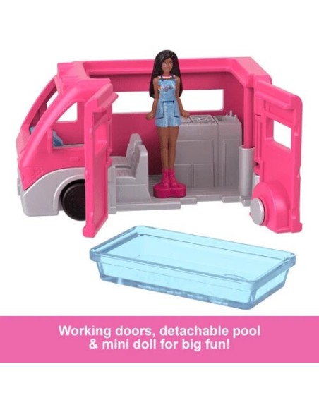 HYF39 MINI BARBIELAND MINI MUÑECA+ CARAVANA, EXP 6 UDS