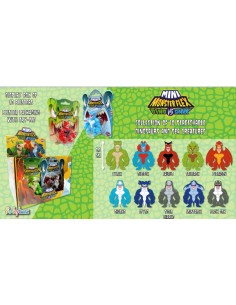 BLISTER MINI MONSTERFLEX DINO VS SHARK , EXP 10 UDS