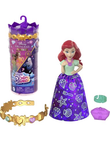 DISNEY PRINCESS ROYAL COLOUR REVEAL SMALL DOLL,...