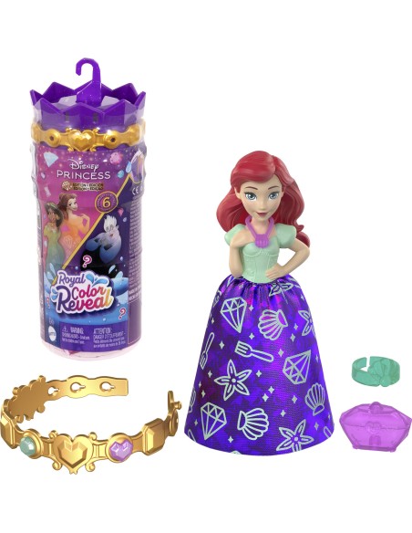 DISNEY PRINCESS ROYAL COLOUR REVEAL SMALL DOLL, EXP 9 UDS