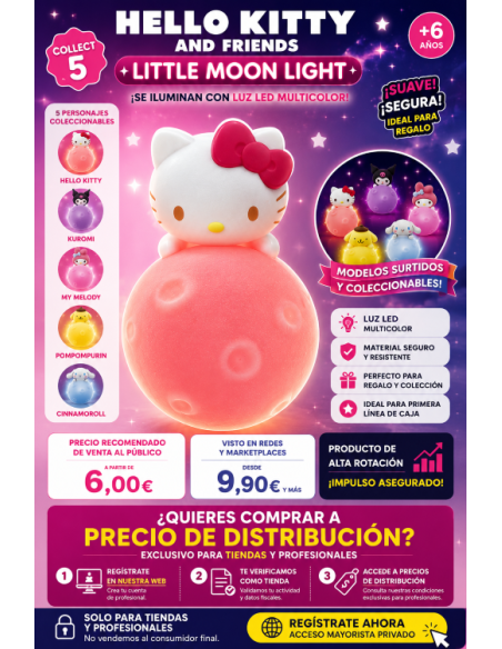 CAJITA HELLO KITTY AND FRIENDS MOON LIGTH, EXP 12 UDS