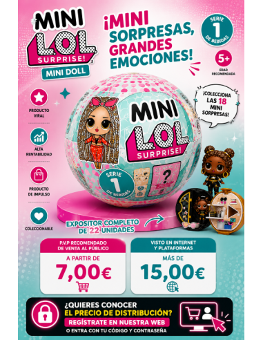 BOLA LOL SURPRISE MINI DOLL SERIE 1 EXP 22 UDS