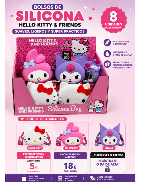 BOLSO HELLO KITTY AND FRIENDS,  EXP 8 UDS