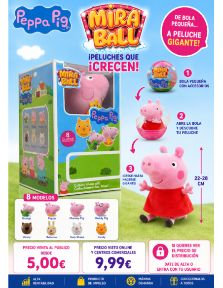 BOLA MIRA BALL PEPPA PIG, EXP 28 UDS