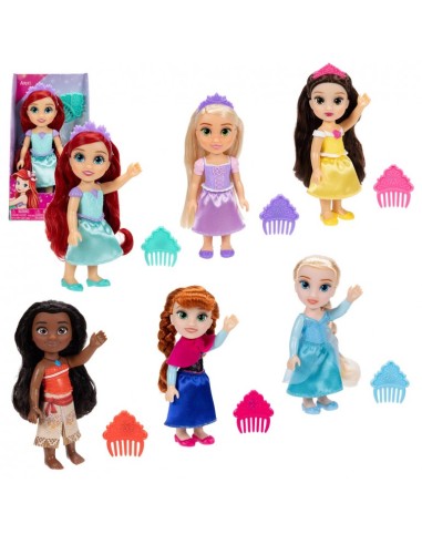 CAJA MINI MUÑECA DISNEY CON PEINE , CAJA 6 UDS