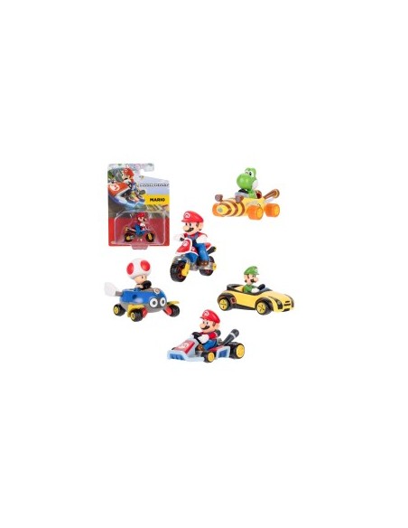COCHE MINI KART RACERS DE 6 CM SUPER MARIO, CAJA 8 UDS
