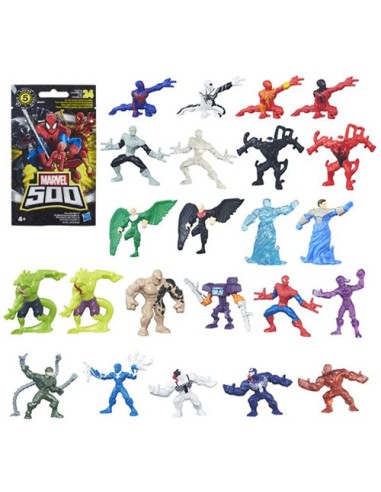 SOBRES MARVEL 500 (SPIDERMAN)SERIE 5, MINI FIGURA 5 CM,